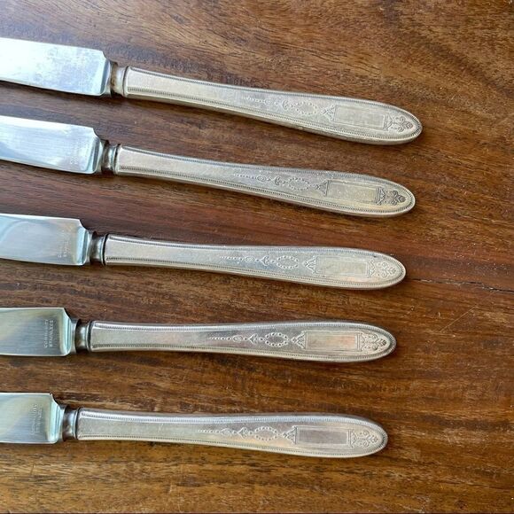 Antique 1921 Oneida Community Plate Grosvenor Grille Knives Set of 6 No Monogram - Picture 4 of 8